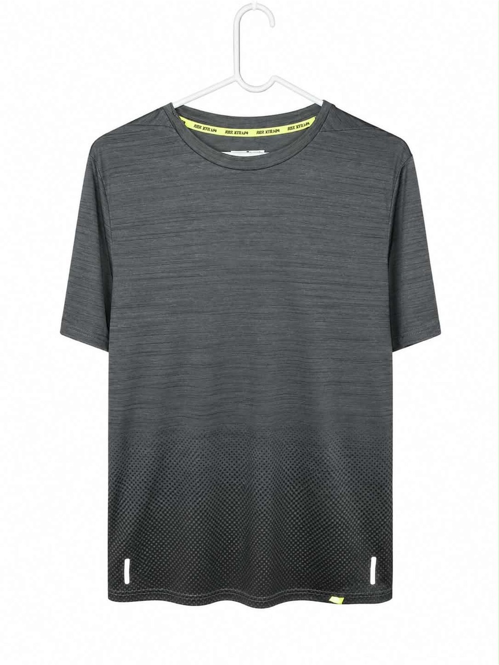 RBX Men's Short Sleeve Crew Tee in Charcoal Gray with Neon Accent
